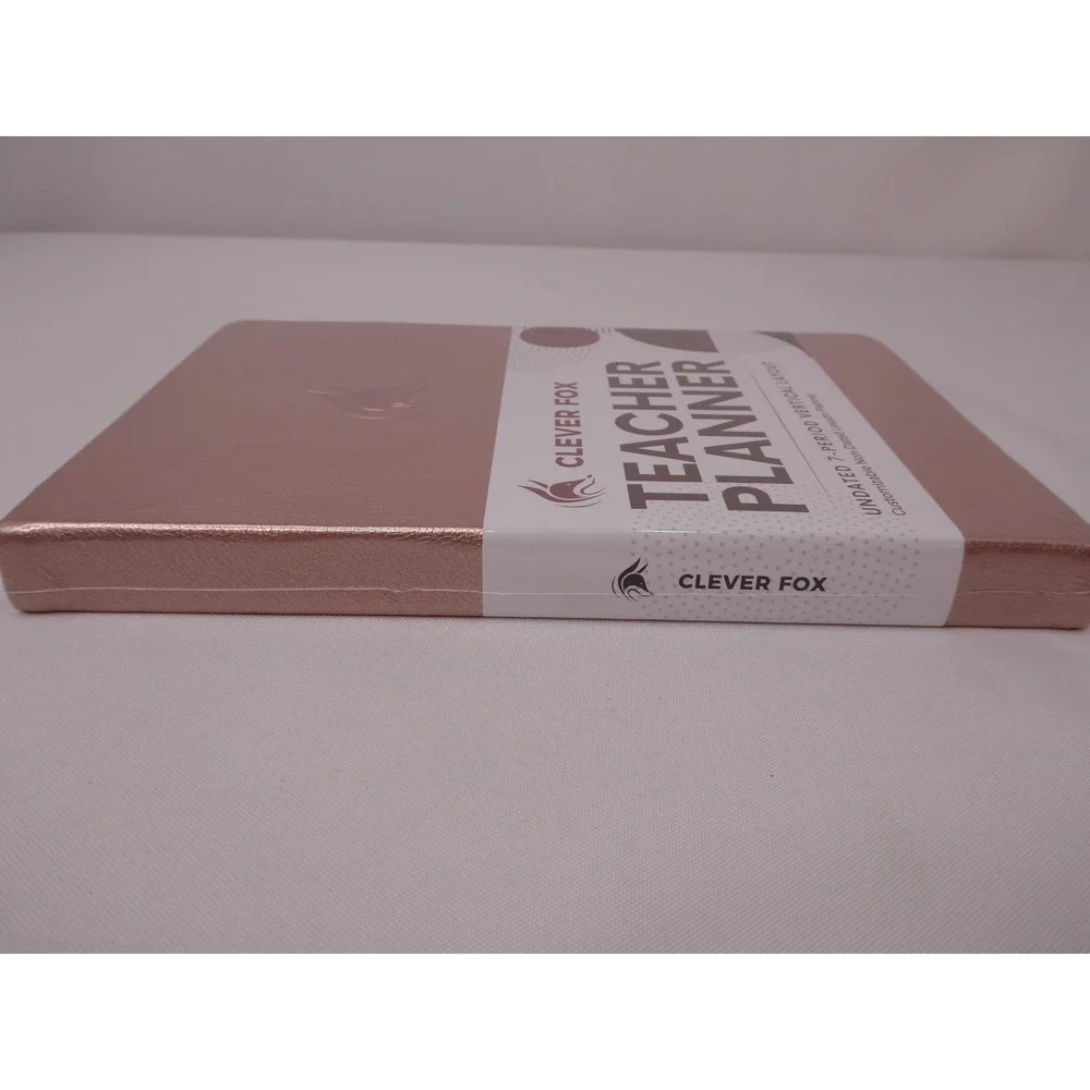 Clever Fox Teacher Planner School Year UnDated 7-Period Planner in Rose Gold New